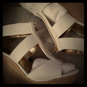 white guess wedge sandals 4.99 towards shipping